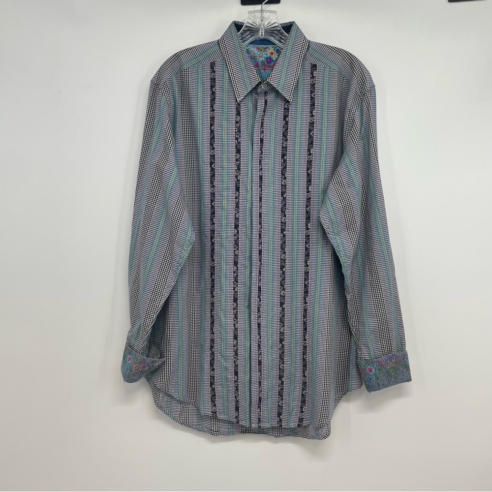 ROBERT GRAHAM Exclusive Flip Cuff Knowledge Wisdom Truth Button Down Cotton/silk